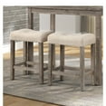 thumbnail image 6 of Roundhill Furniture Sora Button Tufted Counter Height Saddle Stool, Set of 2, Taupe, Wood, 24"H, 6 of 6
