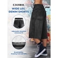 thumbnail image 3 of EMMIOL Y2k Baggy Denim Shorts for Women Wide Leg Mid Rise Bermuda Streetwear Boyfriend Shorts with Pockets, 3 of 9