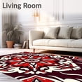 thumbnail image 2 of ODIKA 3'x5' Machine Washable Non-Slip Area Rug, Poinsettia Bloom Christmas Flower Holiday Decorative High Traffic Rug, Red, 614838, 2 of 5