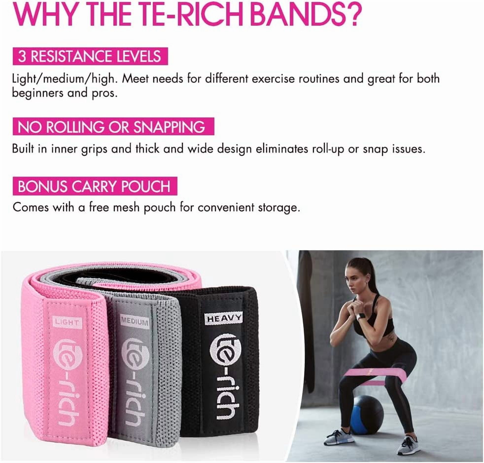 JJEAN-Resistance Bands, Fabric Workout Bands for Women & Men, Cloth Booty Resistance Loop Bands, Thick Squat Bands for Butt/Legs/Thigh/Hip/Glute Excersing