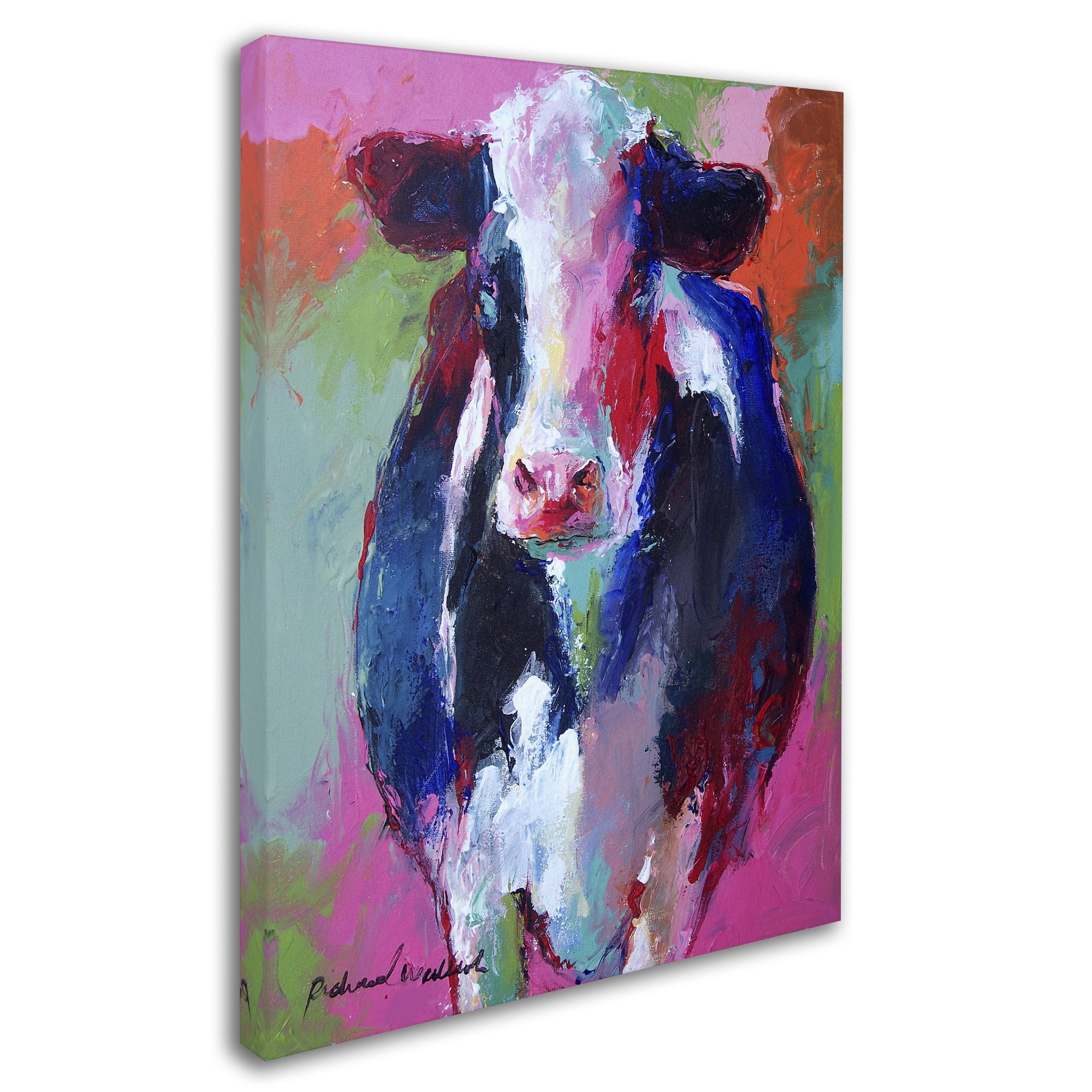Trademark Fine Art 'Art Pink Cow' Canvas Art by Richard Wallich