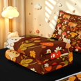 thumbnail image 6 of Homewish Wild Exotic Mushrooms Zipper Twin Comforter Sets with Fitted Sheet and 2 Pillowcases,Cartoon Squirrel Animals Zipper Bedding Set,Brown,Black Reversible,4pcs, 6 of 8
