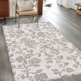 thumbnail image 3 of Pastoral Flowers Washable Area Rug 2.7 x 5 ft Grey Flower Farm Vintage Linen Texture , Soft Non Slip Rugs Stain Repellent Indoor Felt Carpet for Living Dining Room Bedroom Home Office, 3 of 9