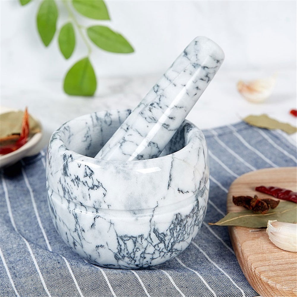 Creative Garlic Pounder Marble Spice Grinder Household Manual Pounding Jar Small Garlic Presser