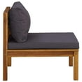 thumbnail image 4 of vidaXL Sectional Middle Sofa with Dark Gray Cushions Solid Acacia Wood, 4 of 6