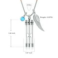 thumbnail image 3 of Hourglass Urn Necklace for Ashes Ashes Necklace Stainless Steel Cremation Necklace with Angel Wings for Human Ashes Memorial Ashes Holder, 3 of 8