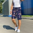 thumbnail image 7 of Bixox Men's Floral Hippie Mushrooms printed lightweight casual shorts, soft sleep shorts with pockets., 7 of 7