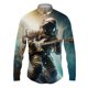 thumbnail image 3 of Camisetas con estampado 3D de astronauta espacial para hombre, camisetas casuales de manga larga con botones, ropa de calle, blusa de gran tamaño para hombre, 3 of 5
