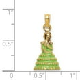 thumbnail image 4 of FJC Finejewelers 14k Yellow Gold 3d Charleston Southern Belle with Green Dress Charm Female Adult, 4 of 4