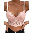 thumbnail image 4 of VISgogo Mujeres Encaje Verano Crop Tops, See Through Sweetheart Neckline Floral Surface Mesh Camisole VISgogo moda, 4 of 9