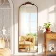 thumbnail image 2 of Easy4Home 72"x24" Vintage Arched Full Length Mirror Standing Floor Mirror with Baroque Style Carving Metal Frame, Antique Bronze, 2 of 6