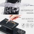thumbnail image 5 of Dteck Zipper Wallet Case for iPhone 14 Pro,Premium Glitter PU Leather Case Bling Magnetic 2 in 1 Detachable Card Pocket Kickstand Shockproof Rubber Cover,Black, 5 of 10