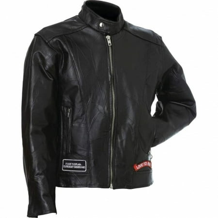 Rock Design Genuine Buffalo Leather Motorcycle Jacket-