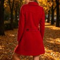 thumbnail image 7 of VEKDONE Womens Pea Coat Notch Lapel Double Breasted Trench Coats Relaxed Fit Button Cuffs Side flap Pockets Overcoat Business Casual Fall Winter Outerwear, 7 of 7