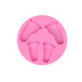 thumbnail image 1 of Molde de galletas de silicona Cateissary con patrón de huella rosa tamaño 10 * 1,2 cm, 1 of 6