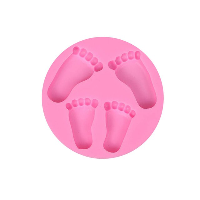 Molde de galletas de silicona Cateissary con patrón de huella rosa tamaño 10 * 1,2 cm