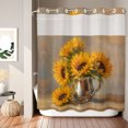 thumbnail image 1 of No Hook Shower Curtain, Sunflower Shower Curtains for Bathroom with See Through Top Window, Vintage Yellow Botanical Floral Summer Waterproof & Washable Bath Curtain Standard 72"x72", 1 of 8