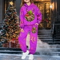 thumbnail image 5 of YMNXA Big Kids Boys Christmas Outfits Two Piece Long Sleeve Reindeer Print Hoodies And Jogger Pants Stylish Soft Sets For Daily Wear Purple 4-5 Years, 5 of 7