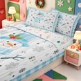 thumbnail image 3 of Manfei Winter Holiday Zipper Twin Comforter Sets with Fitted Sheet and 2 Pillowcases,Cute Xmas Christmas Gingerbread Zipper Bedding Set,Xmas Reversible,4-Piece, 3 of 7
