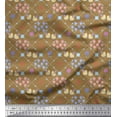 thumbnail image 1 of Soimoi Viscose Chiffon Fabric Check & Floral Artistic Printed Fabric 1 Yard 42 Inch Wide, 1 of 1