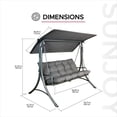 thumbnail image 6 of Made in Italy SUNJOY 3-Seat Deluxe Outdoor Patio Garden Swing with Steel Frame, Adjustable Canopy, 6 of 14