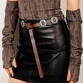 thumbnail image 3 of Ywmsfl Adjustable Retro Carved Metal Decors Waist Belt Exquisites Handcrafts PU Belt Waistband for Fashion Enthusiasts, 3 of 16