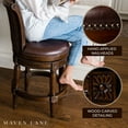 thumbnail image 2 of Maven Lane Pullman Wooden Swivel Stool, Dark Walnut w/ Vegan Leather, Set of 2, 2 of 6