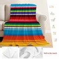 thumbnail image 5 of Colorful Striped Blanket Soft Cozy Warm Throw Blanket for Couch, Plush Fuzzy Flannel Fleece Blankets for Sofa, Boho Rainbow Stripes Abstract Lines Bed Blankets Lightweight Gifts for Women, 32"x48", 5 of 9