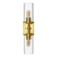 thumbnail image 5 of SAFAVIEH Lolita 2-Light LED Brass Gold Iron Wall Sconce with Clear Shade, 5 of 8
