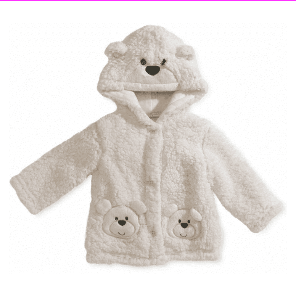 First Impressions Baby Boys' or Baby Girls' Sherpa Hoodie,Ivory, Size 0