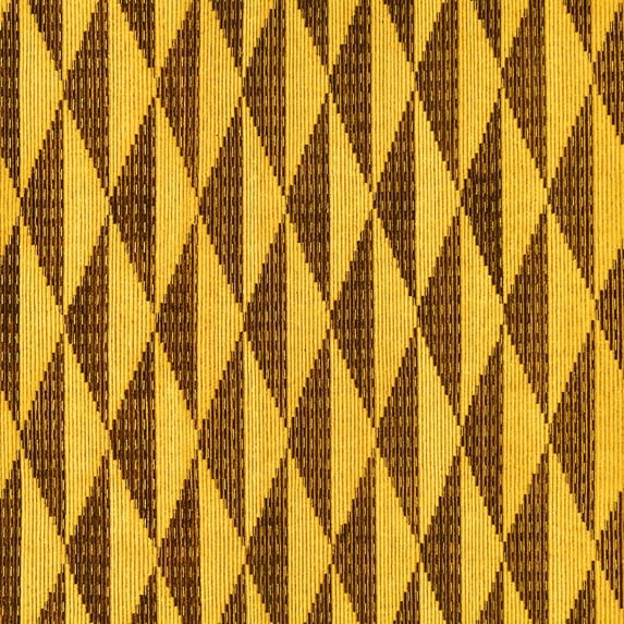 Ahgly Company Indoor Square Abstract Yellow Modern Area Rugs, 3' Square