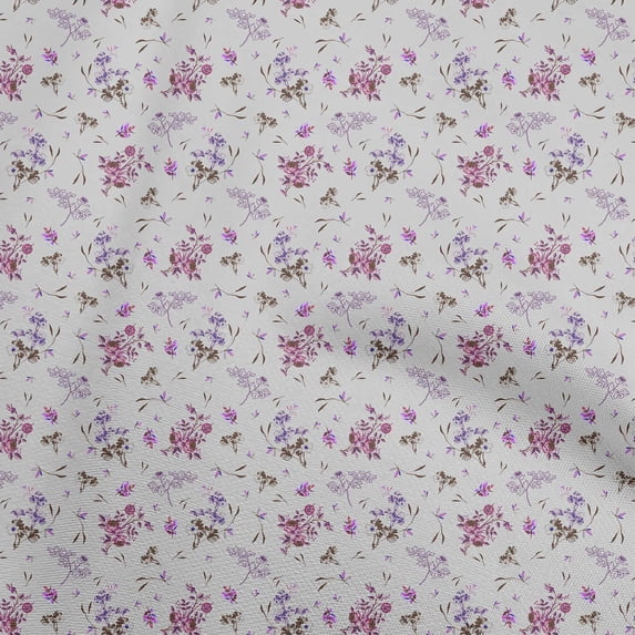 oneOone Cotton Flex Light Gray Fabric Floral Sewing Craft Projects Fabric Prints By Yard 40 Inch Wide