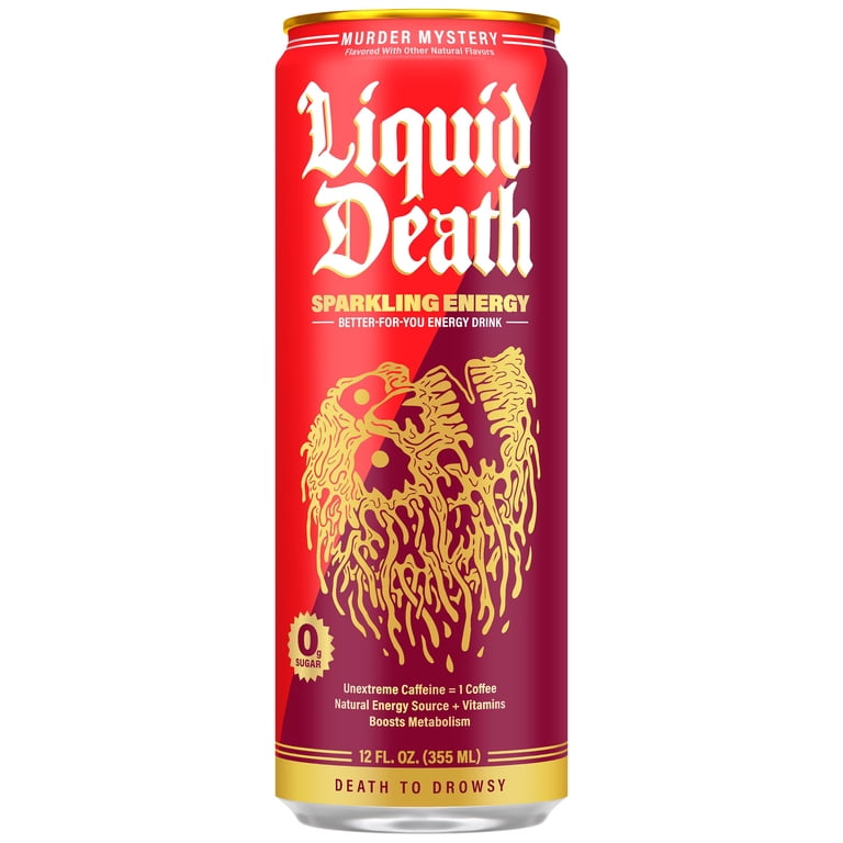 Liquid Death Sparkling Energy, Murder Mystery, 100mg Caffeine, 12 Pack photo 2