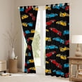 thumbnail image 3 of Manfei Colorful Race Car Kitchen Curtains,Classic Kid Art Black Out Curtains Pack of 2 (42x63 Each),Black, 3 of 7
