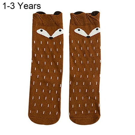 

BueatyH Fashion Baby Children Girls Fox Pattern Socks Soft Cotton Knee High Hosiery