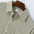 thumbnail image 4 of Muscularfit Dress Shirts Green Striped French Cuff Pocket Mens Shirt T Shirt Collared Long Sleeve Pullover Fishing Shirt,S, 4 of 8