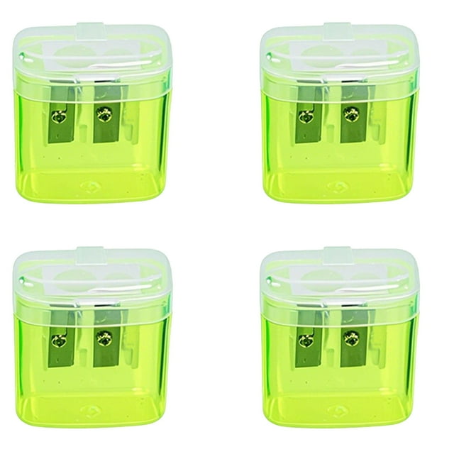 Compact Double Hole Handheld Pencil Sharpeners for Children Students and Families - for Home School and Craft Use 4PCS