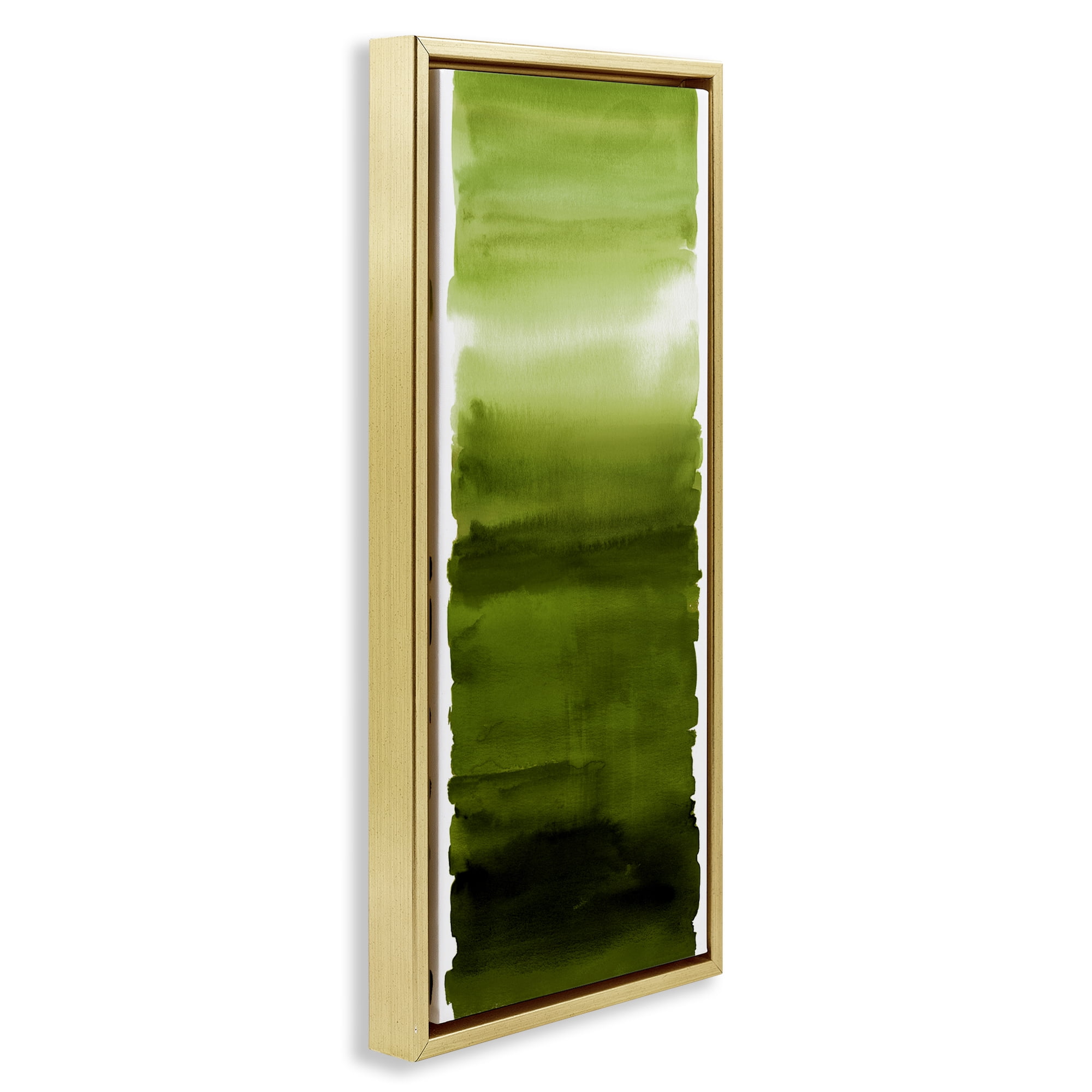 Stupell Industries Green Blend Gradient Gold Framed Floater Canvas Wall Art, design by Allie Corbin