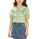 thumbnail image 2 of Odeerbi Camisa de Vestido de Algodón de Las Niñas Flor Bordado de Manga Corta Uniforme de La Escuela Con Bolsillo, 2 of 9