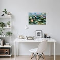 thumbnail image 3 of Abstract lotus oil painting wall art decoration frame, Impressionist green water lily leaf canvas, green modern plant natural art, tranquil floral landscape living room and bedroom decoration., 3 of 10