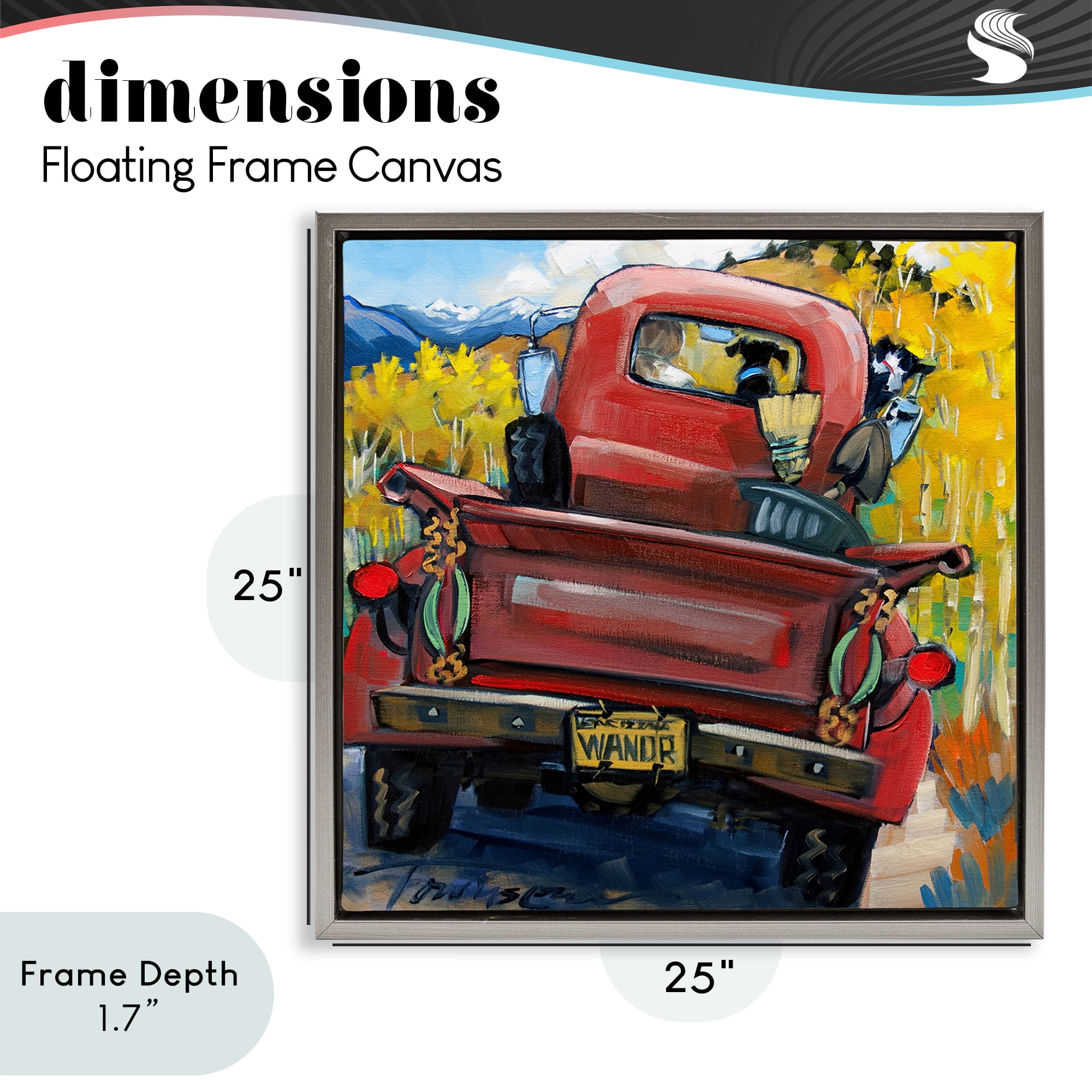 Stupell Industries Wander Truck Through Wheat Grass Gray Framed Floater Canvas Wall Art, design by CR Townsend
