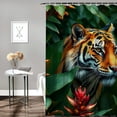 thumbnail image 3 of RKSupls Waterproof Shower Curtain, Stealthy Tiger Red Ginger Lush Foliage Polyester Shower Curtain with Hooks for Chic Elegant Home Bathtub Bathroom Decor Washable Curtains, 3 of 6