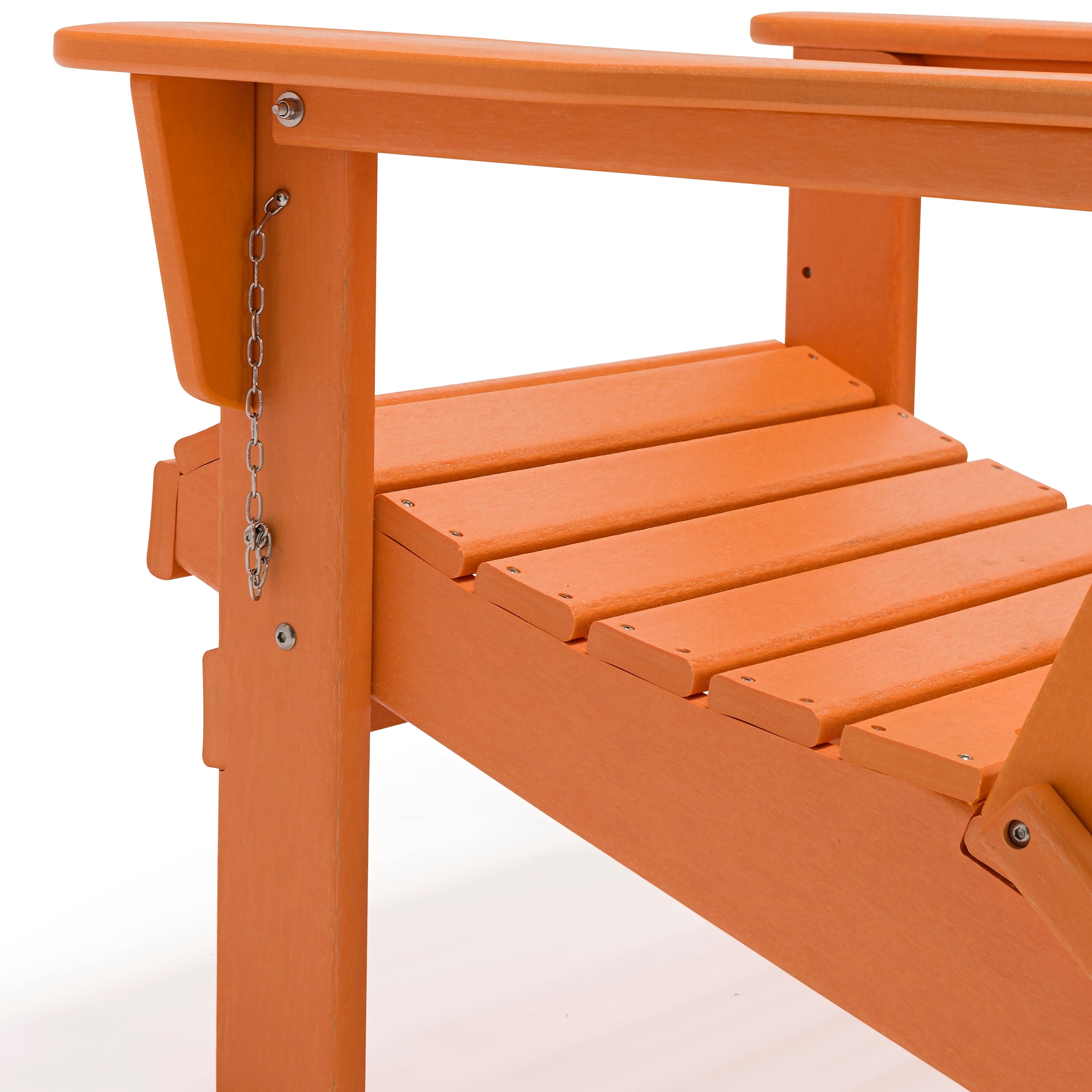 Braxton Folding Plastic Adirondack Chair, Orange