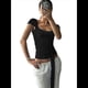 thumbnail image 2 of Camisetas de Corta con Cuello Cuadrado para Mujer, Sin Espalda, Ajustadas, Y2K Negro L, 2 of 8
