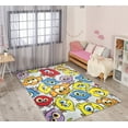 thumbnail image 6 of Ottomanson Non-Slip Birds 5x7 Area Rug for Kids Playroom, 5' x 6'6", Multicolor/Yellow, 6 of 8
