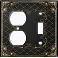 thumbnail image 4 of Metal Light Switch Plate Cover Black Yellow French Victorian Frame Damask FRA002, 4 of 13
