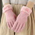 thumbnail image 3 of Guantes de lana de cachemira para mujer, bonitos guantes de invierno para montar, cálidos, acolchados, con pantalla táctil, resistentes al frío y para esquiar, 3 of 6