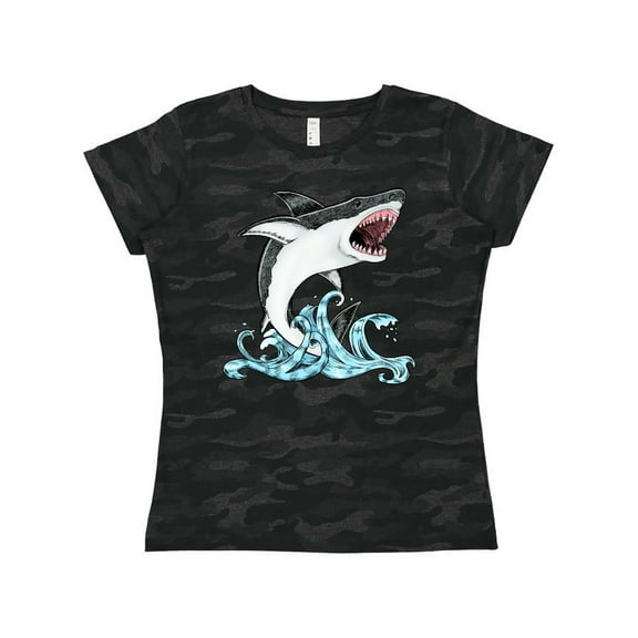 Inktastic Great White Shark Jumping Women's T-Shirt