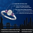 thumbnail image 2 of Gem Stone King 925 Silver and 10K Yellow Gold DEF Lab Grown Diamond and Purple Amethyst Engagement Ring for Women | 1.02 Cttw | Oval 7X5MM | Gemstone April Birthstone | Size 6, 2 of 6