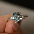 thumbnail image 4 of HeartsAndYou 1.5ct Natural Blue Aquamarine Engagement Ring 14k SOLID White Gold Three Stone, 4 of 8